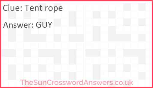 Tent rope Answer