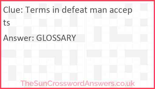 Terms in defeat man accepts Answer