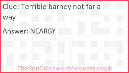 Terrible barney not far away Answer