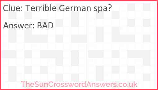 Terrible German spa? Answer