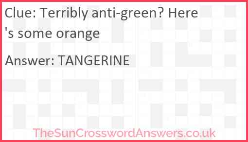 Terribly anti-green? Here's some orange Answer