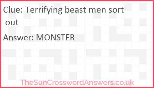 Terrifying beast men sort out Answer