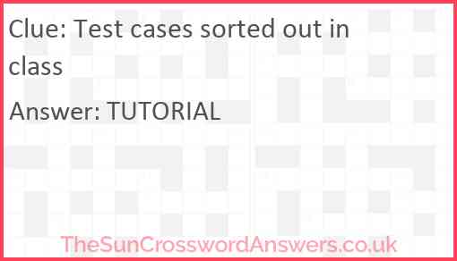 Test cases sorted out in class Answer