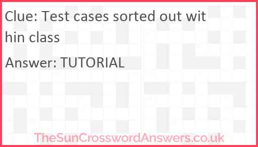Test cases sorted out within class Answer