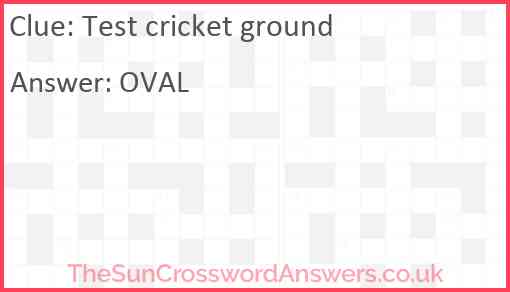 Test cricket ground Answer