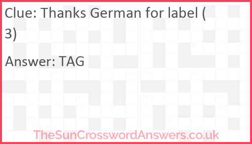 Thanks German for label (3) Answer