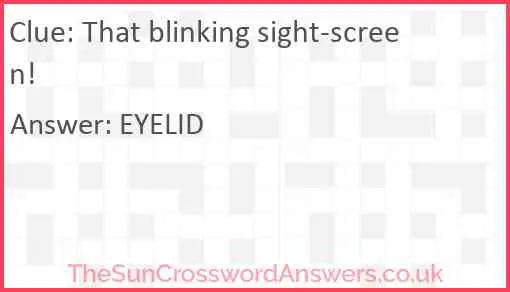 That blinking sight-screen! Answer