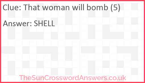 That woman will bomb (5) Answer