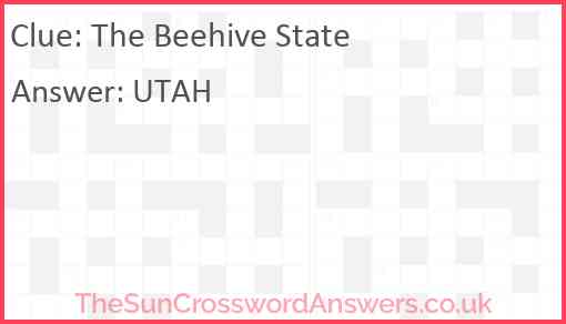 The Beehive State Answer