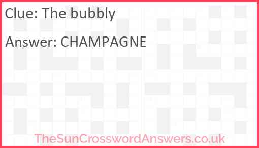 The bubbly Answer