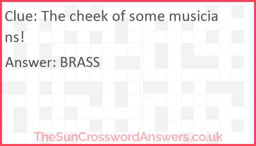 The cheek of some musicians! Answer