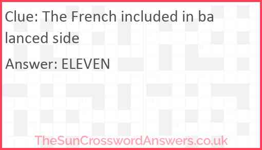The French included in balanced side Answer