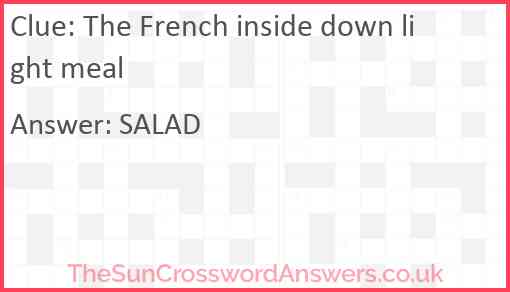 The French inside down light meal Answer