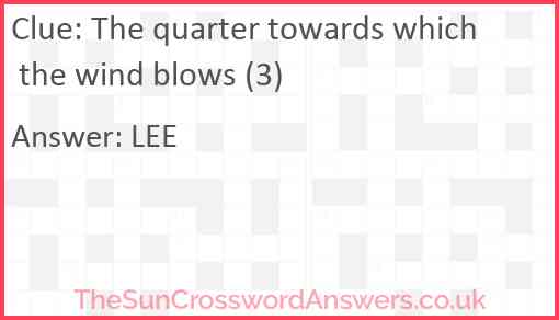The quarter towards which the wind blows (3) Answer