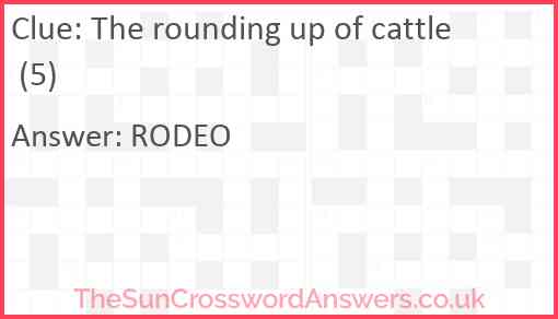 The rounding up of cattle (5) Answer