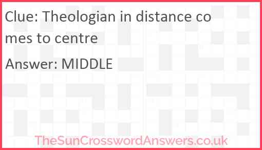 Theologian in distance comes to centre Answer