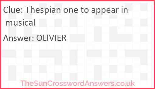 Thespian one to appear in musical Answer