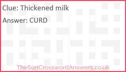 Thickened milk Answer