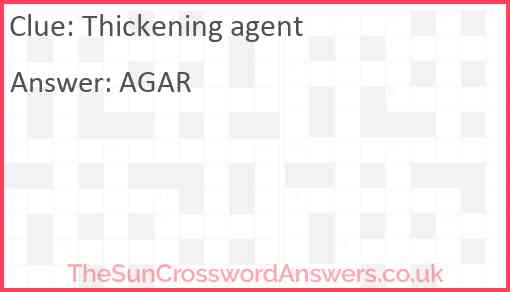 Thickening agent Answer