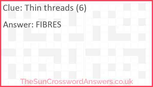 Thin threads (6) Answer
