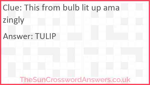 This from bulb lit up amazingly Answer
