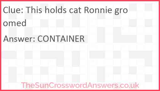 This holds cat Ronnie groomed Answer