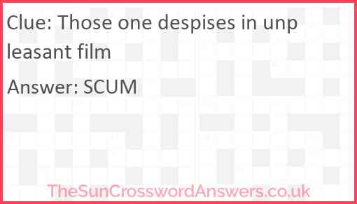 Those one despises in unpleasant film Answer