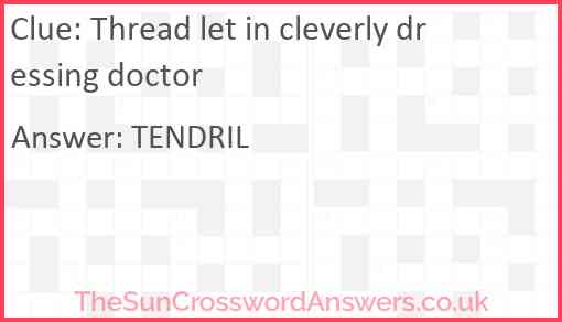 Thread let in cleverly dressing doctor Answer