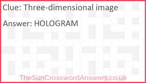Three-dimensional image Answer