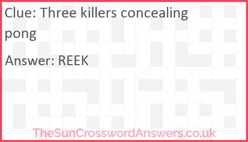 Three killers concealing pong Answer