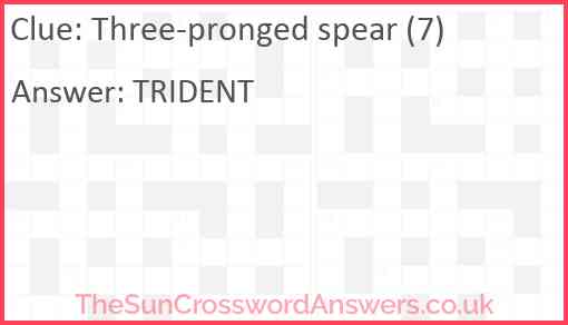Three-pronged spear (7) Answer