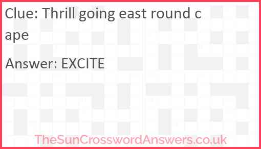 Thrill going east round cape Answer