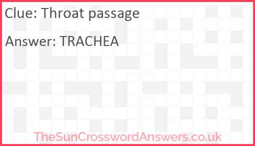 Throat passage Answer