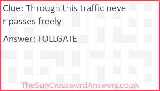 Through this traffic never passes freely Answer