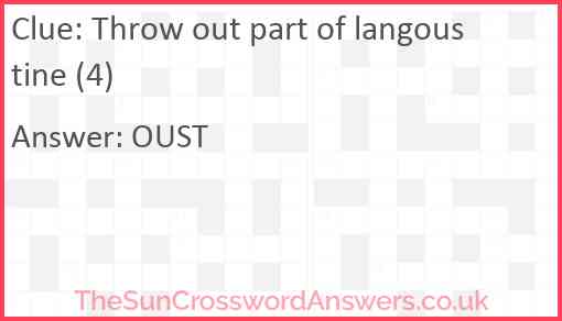 Throw out part of langoustine (4) Answer