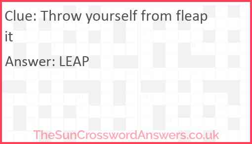 Throw yourself from fleapit Answer