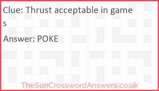 Thrust acceptable in games Answer