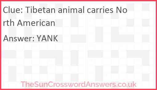 Tibetan animal carries North American Answer