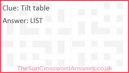 Tilt table Answer