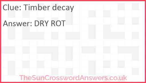Timber decay Answer