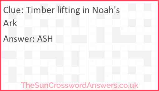 Timber lifting in Noah's Ark Answer