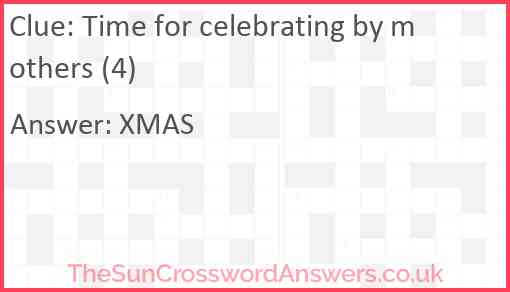 Time for celebrating by mothers (4) Answer