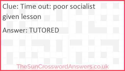 Time out: poor socialist given lesson Answer