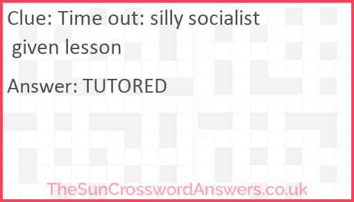 Time out: silly socialist given lesson Answer