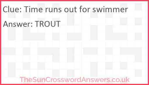 Time runs out for swimmer Answer