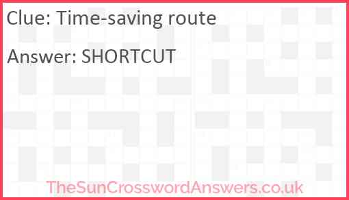 Time-saving route Answer