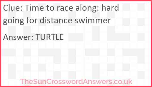 Time to race along: hard going for distance swimmer Answer