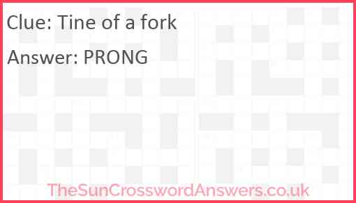 Tine of a fork Answer