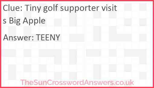 Tiny golf supporter visits Big Apple Answer