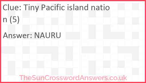 Tiny Pacific island nation (5) Answer